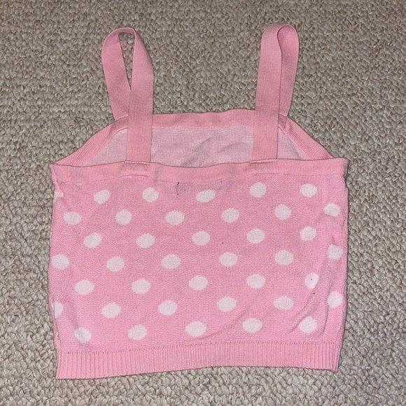 Light Pink Polka-Dot Tank/Crop Top - Picture 4 of 4